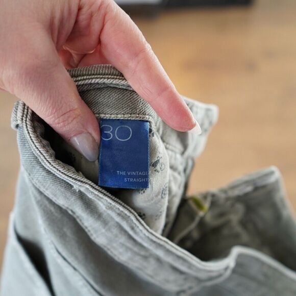 Pilcro‎ Anthropologie the Vintage Straight Green Raw Hem Jean 30 - Picture 4 of 4